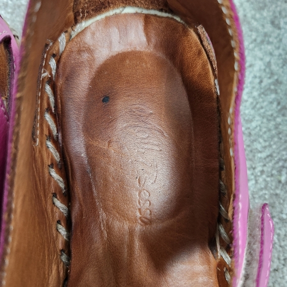 Pink Leather Floral Pattern Sandals Shoes Size 42 Fairy Romantic Molly Bessa - Picture 4 of 6